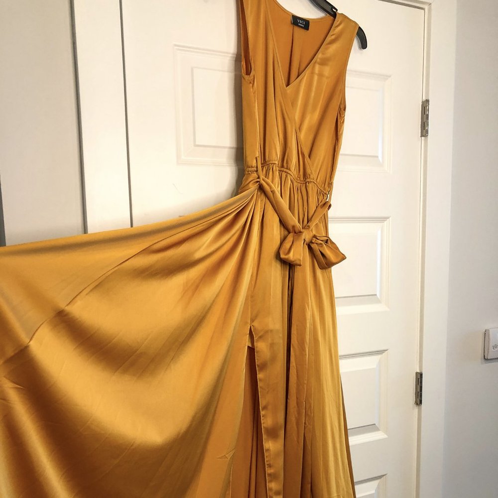 Golden Silk Maxi Dress